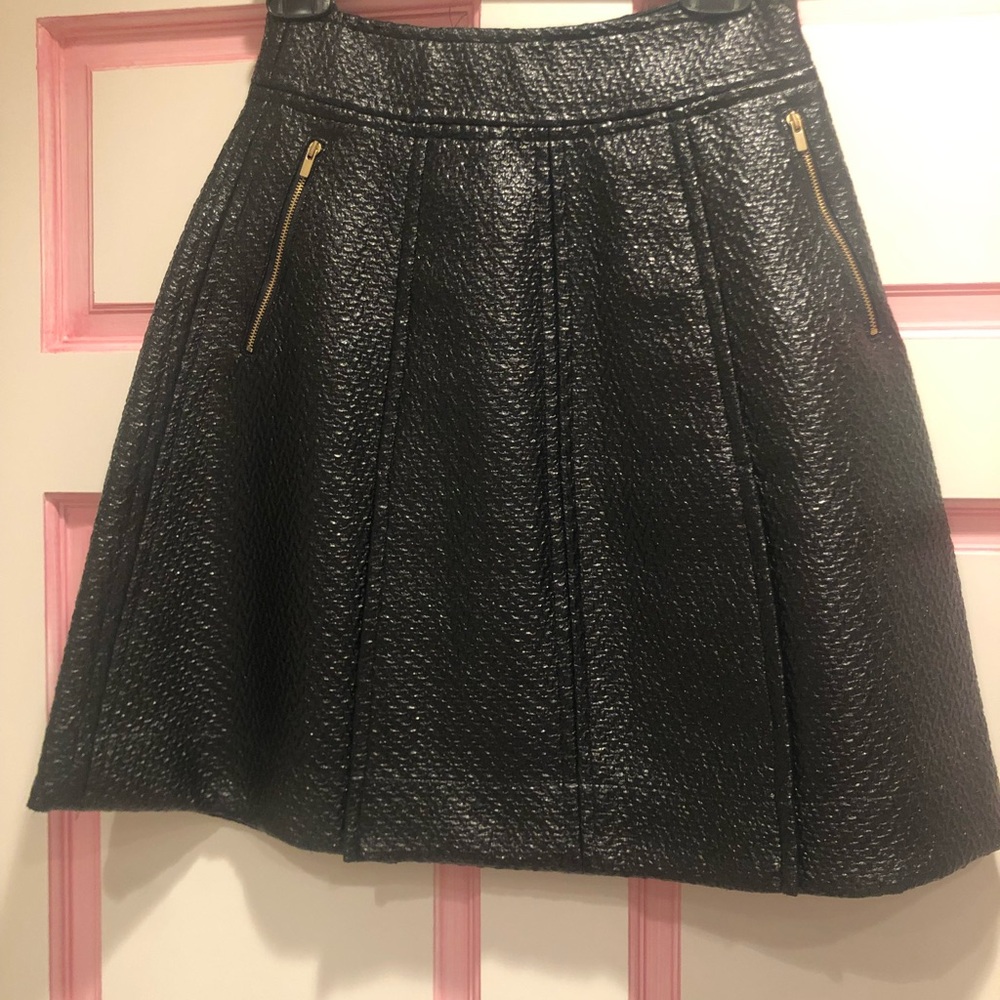 Banana Republic Black Textured A-Line Skirt